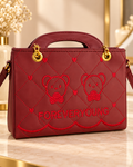 Quilted Teddy Bear Embroidered Handbag for women by Norva footwear