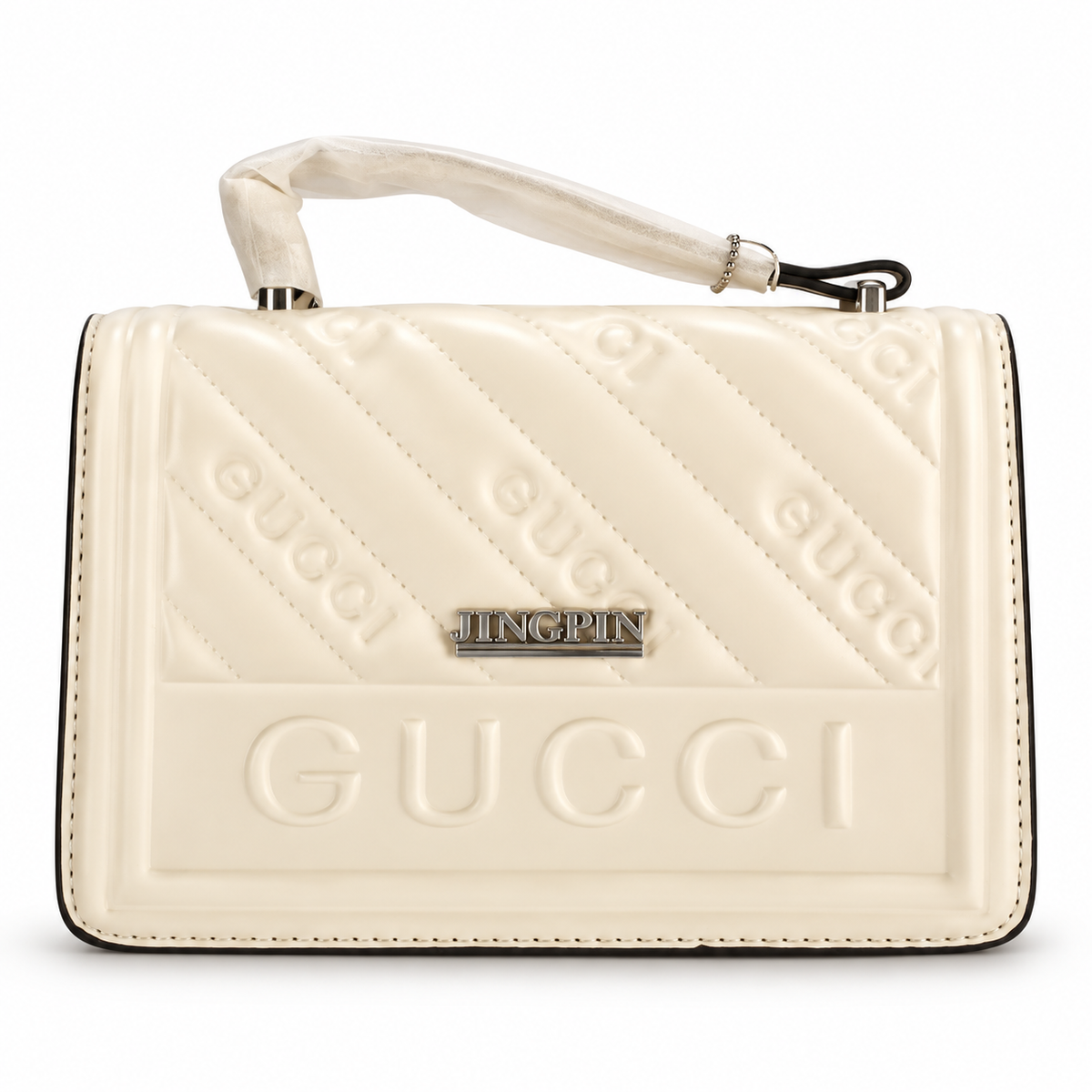 Ivory Luxe Quilted Shoulder Bag