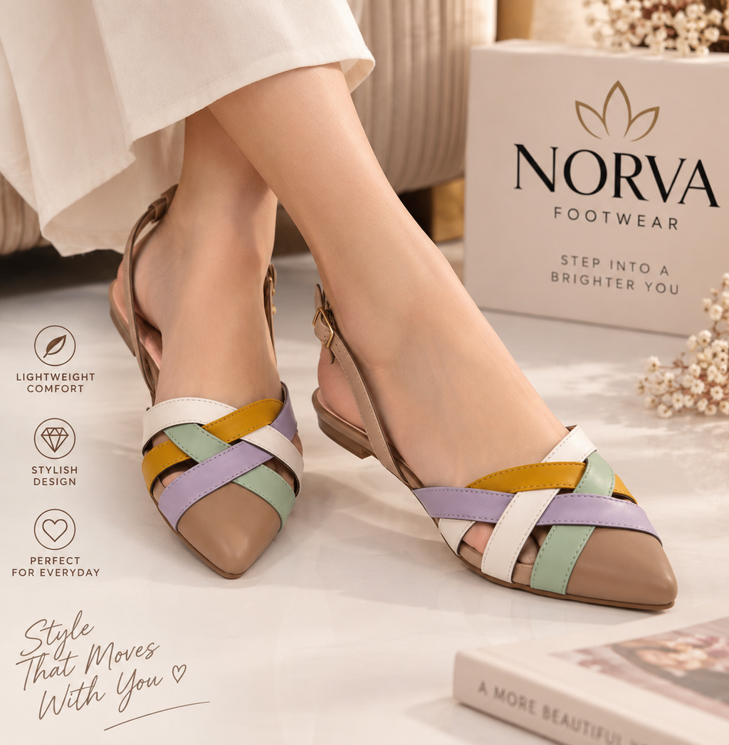 Pastel Multicolor Woven Strap Heel Sandal for women by Norva footwear - view 2