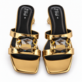 Glamorous Gold Gemstone Mule Sandals for women by Norva footwear