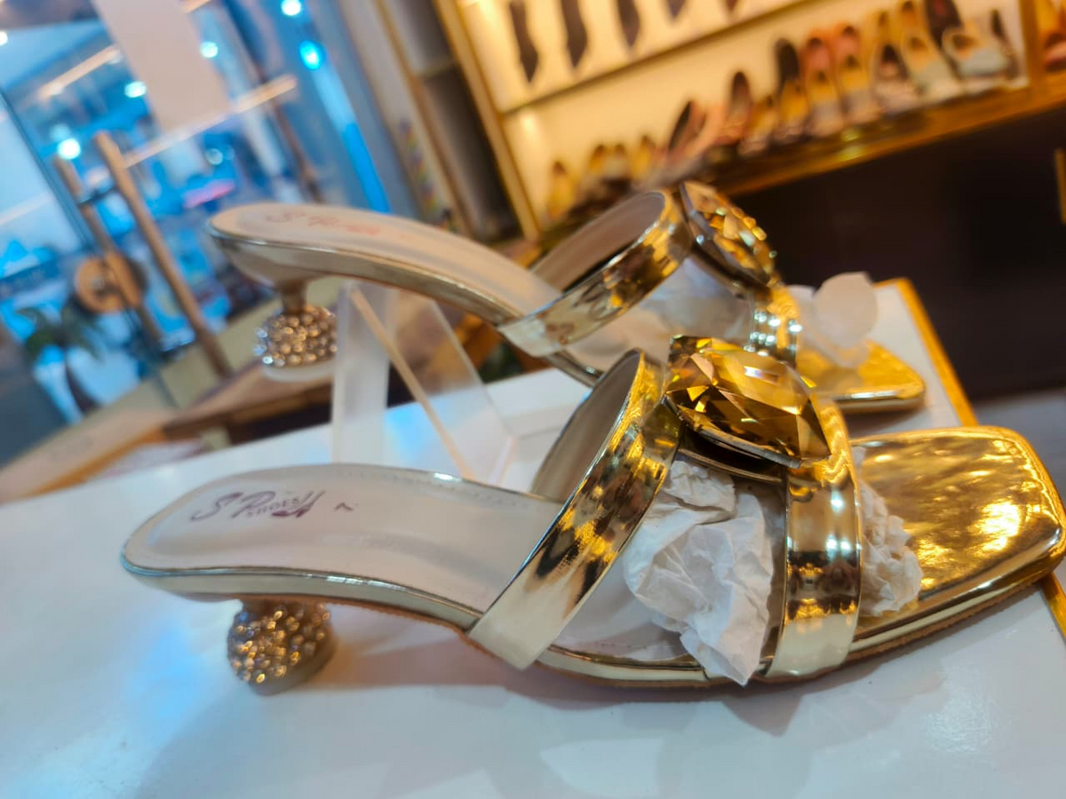 Golden Sphere-Heel Ring Mule Sandals for women by Norva footwear - view 2